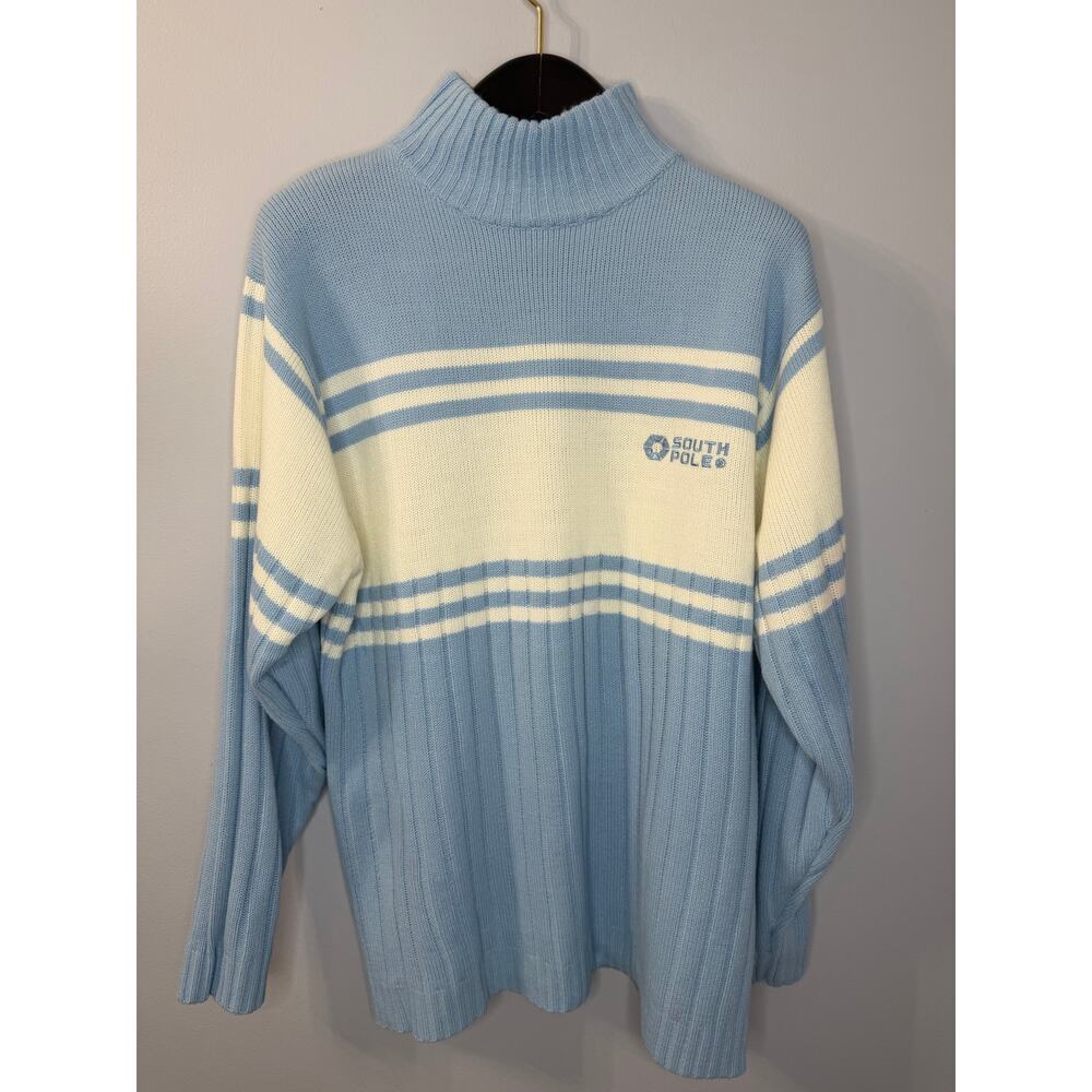 Vintage 2000's Y2K SouthPole High Neck Knit Sweater Relax Men's L Streetwear
